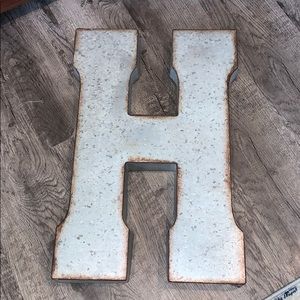 Tin Letter H Decor, Rustic Vibe